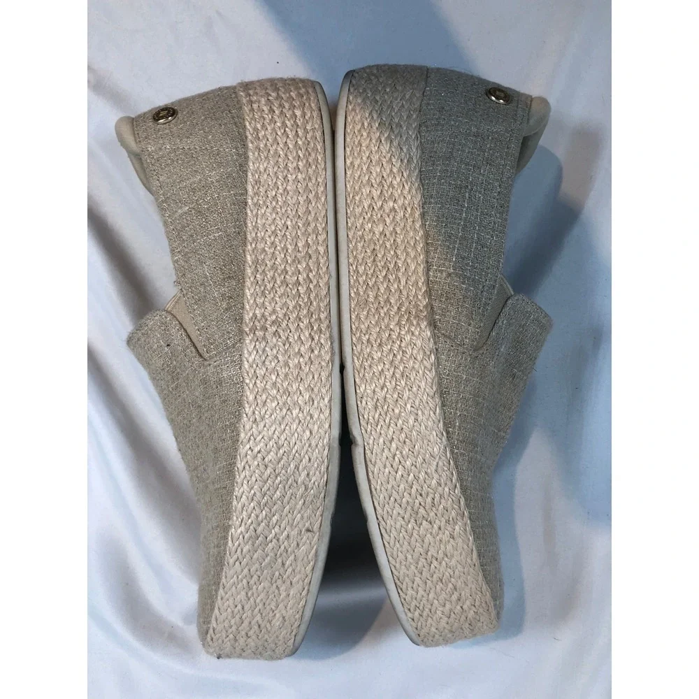 Skechers Martha Stewart Womens US 9 Espadrille Platform Slip On Shoes Natural
